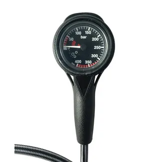 Atlantis Pressure Gauge 400 bar with Miflex Hose Black Dial
