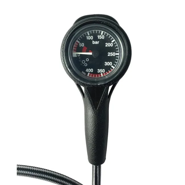 Atlantis Pressure Gauge 400 bar with Miflex Hose Black Dial
