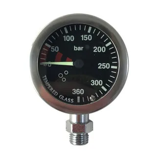 Atlantis Tech Pressure Gauge 52mm Chrome Black Dial 400 bar