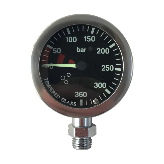 Atlantis Tech Pressure Gauge 52mm Chrome Black Dial 400 bar