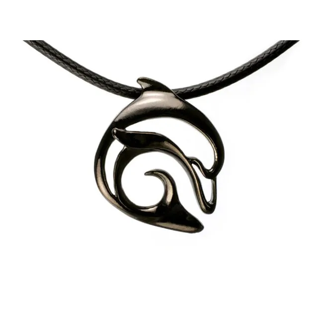 Big Blue by Roland St John Hematite Pendants - "Flipper" Dolphin