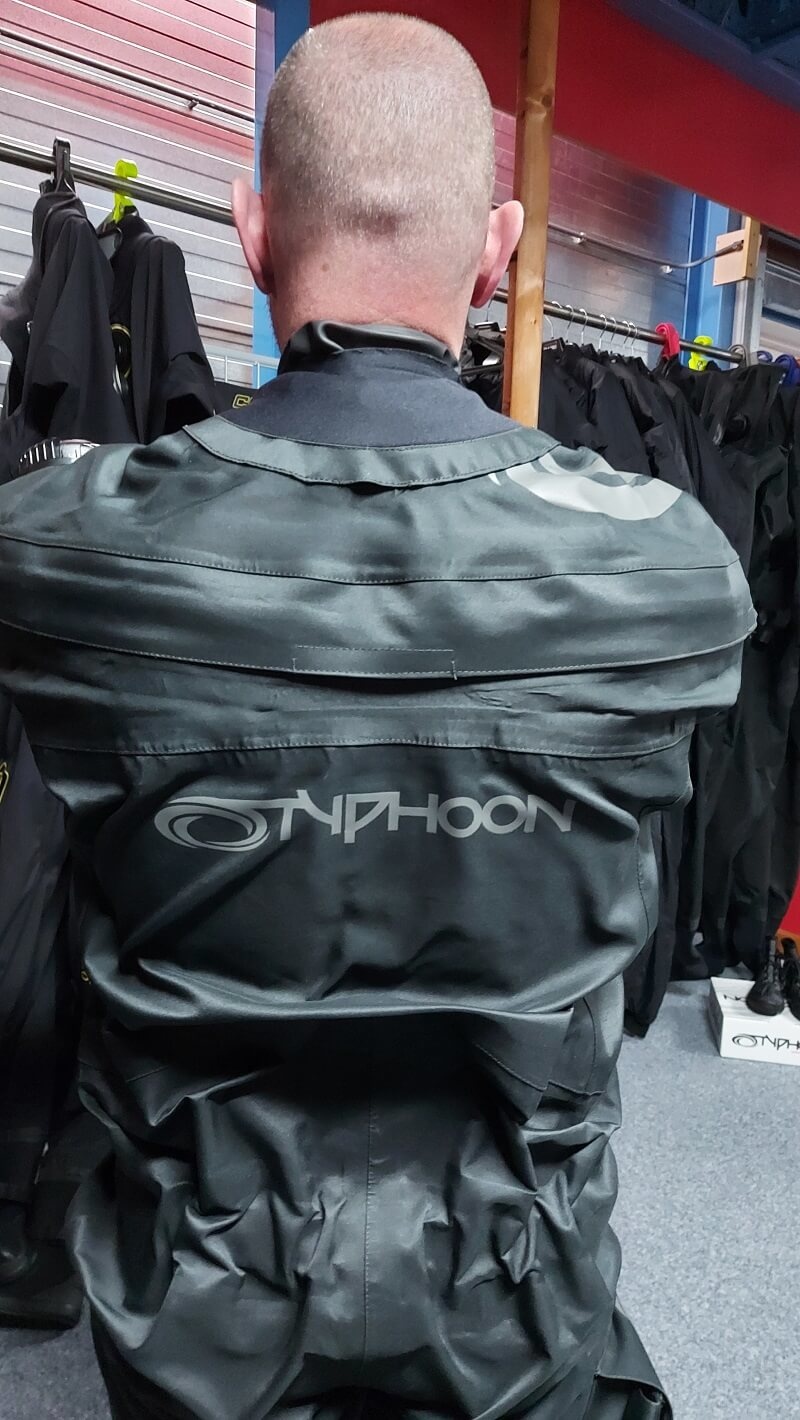 typhoon spectre dry suit back